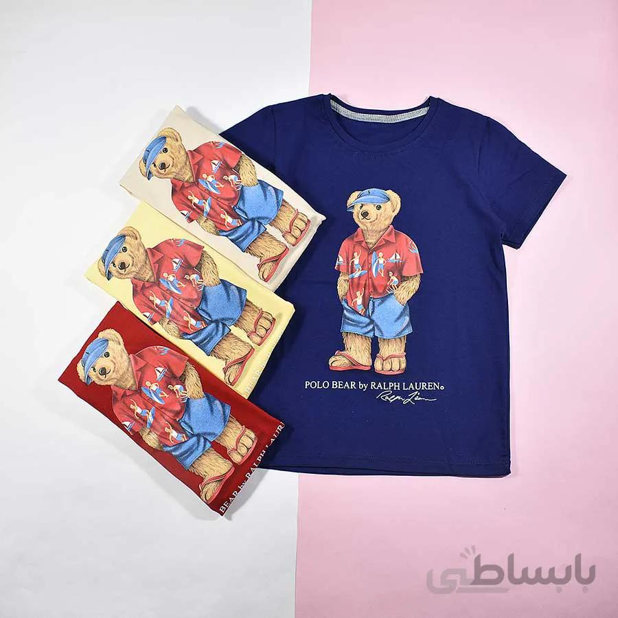 تیشرت پسرانه بچه گانه طرح خرس پولو کد 2192
