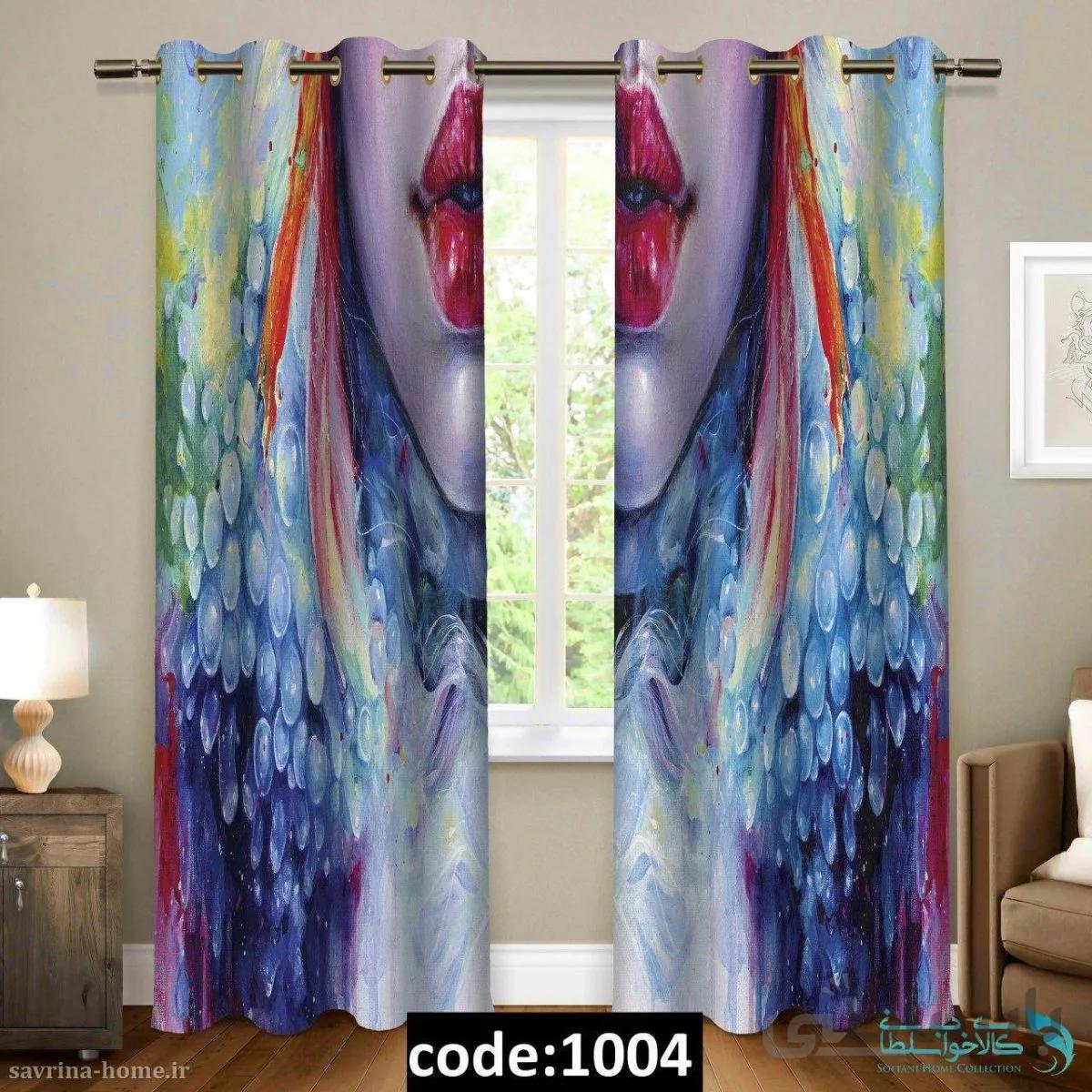 پرده پانچی طرح woman مدل Sh-1004