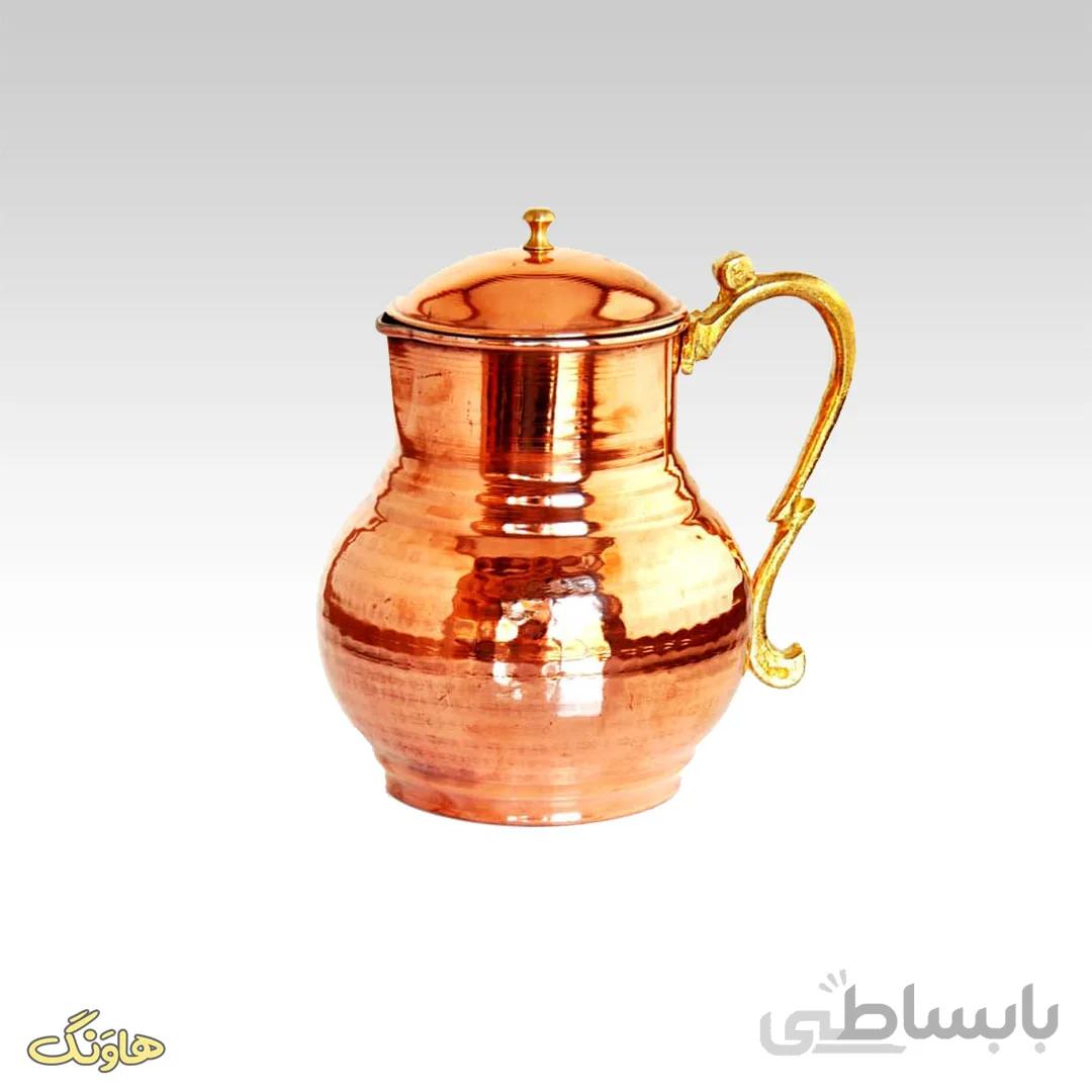 پارچ آب مسی درب دار A001