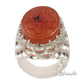 انگشتر نقره مردانه مدل عقیق یمنی رکاب دست ساز کد AM_1843
