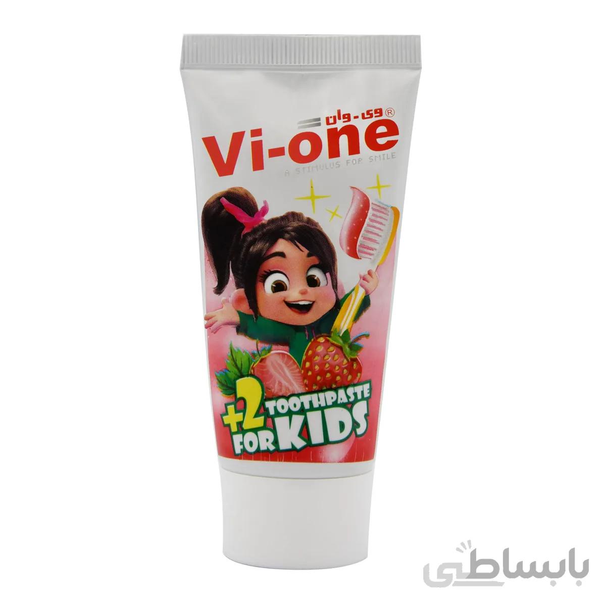 خمیر دندان کودک وی وان قرمز 60 میل ا Vi-One 2 Plus Kids Toothpaste 60ml