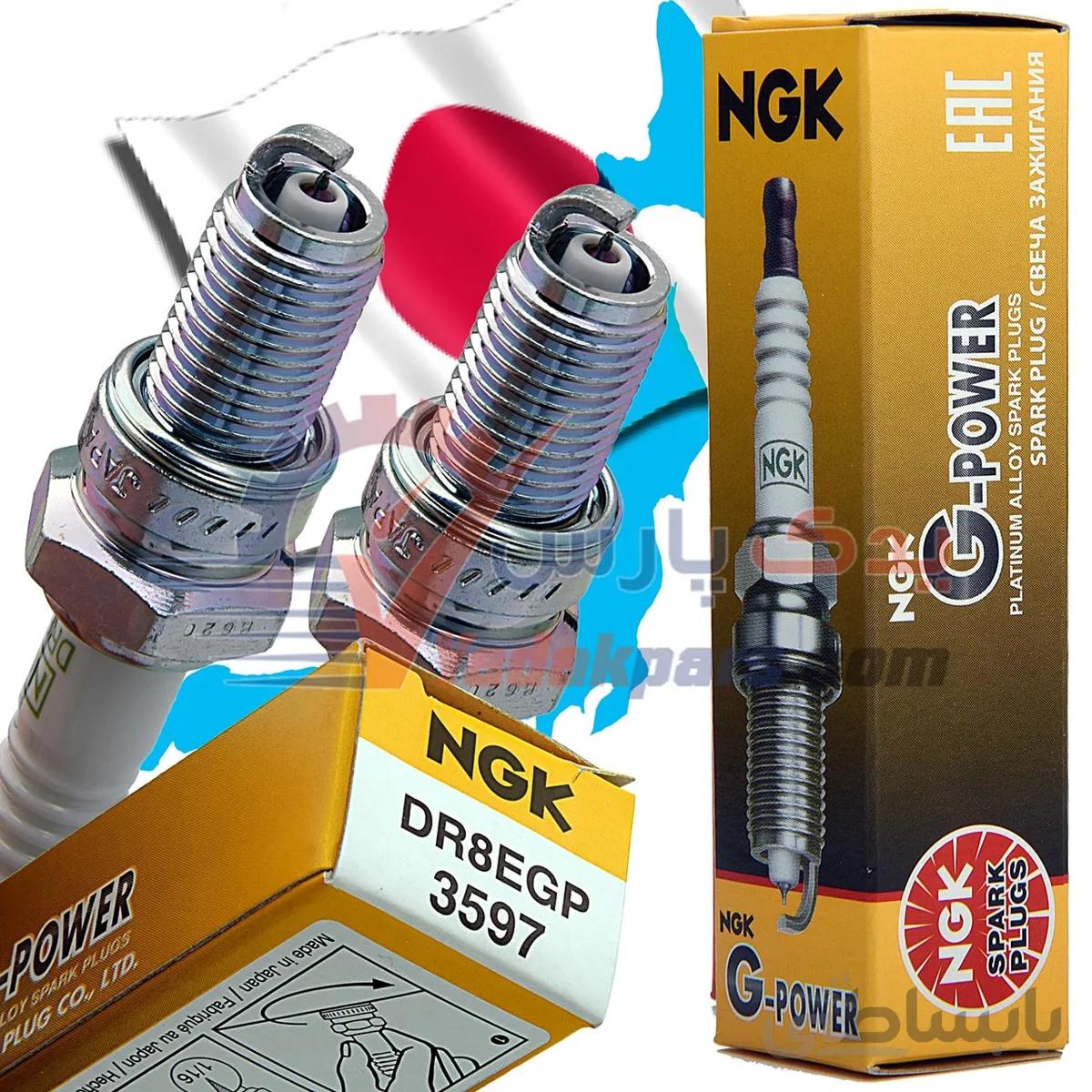 شمع سوزنی پلاتینیوم موتورسیکلت هوندا۱۲۵ برند NGK ژاپن (۱عددی) ا NGK Spark Plug DR8EGP 3597 JAPAN