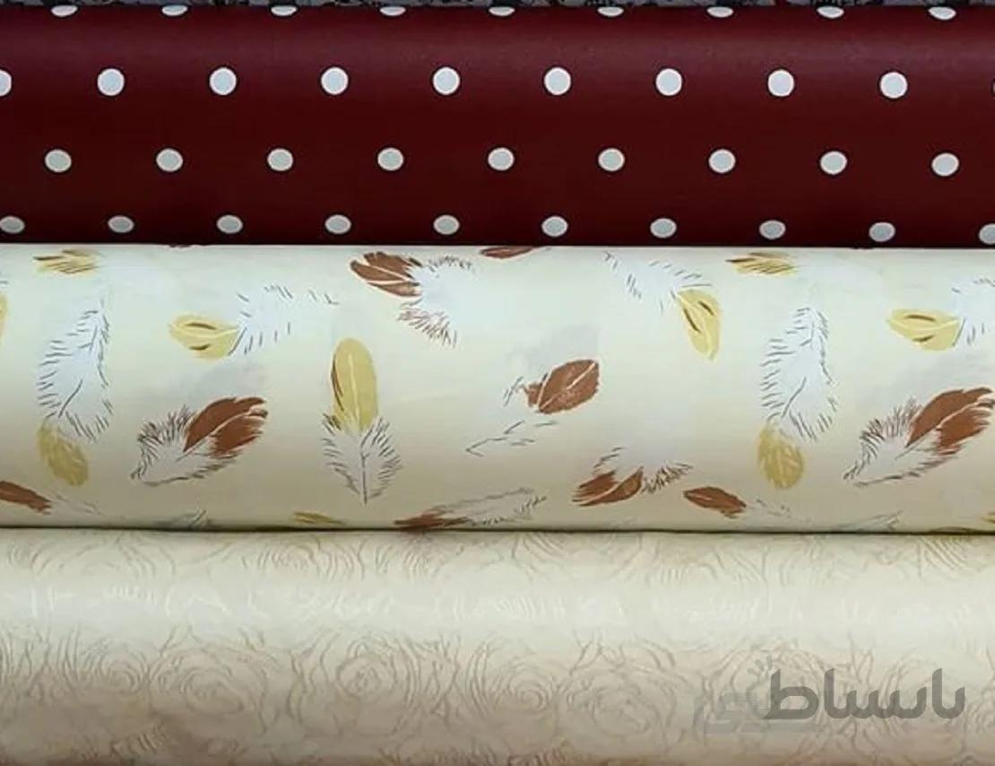 رومیزی سفره ای متری طرح پر کرم
