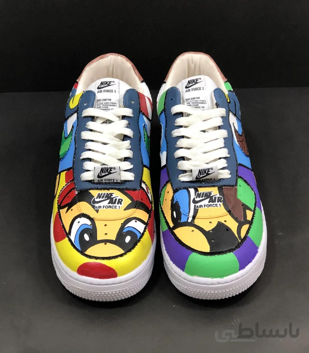 کتونی نایک ایرفورس۱ طرح سوپرماریو ا Nike Air Force 1 custom