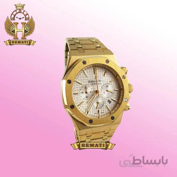 ساعت مردانه سه موتوره اودمار پیگه Audemars Piguet Royal Oak ap3105 طلایی