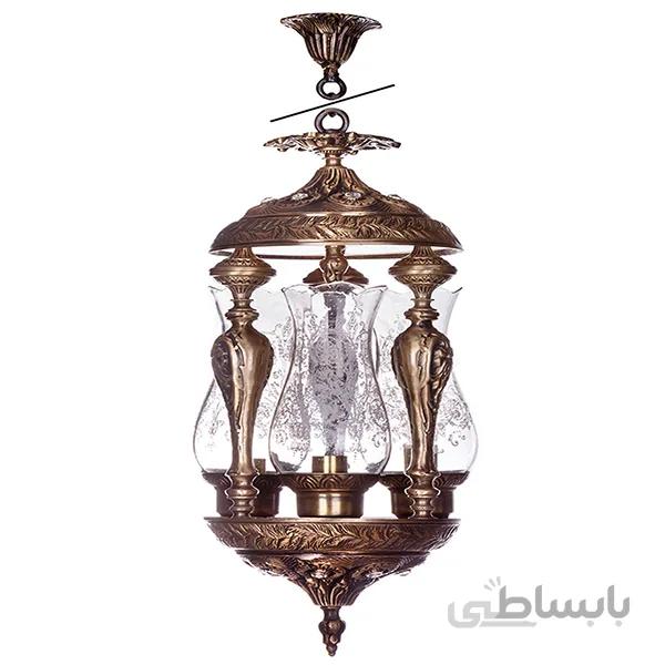 لوستر آویز چشمه نور 3 شعله کد C2705/3H-B برنز