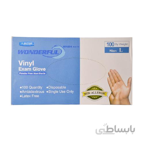 دستکش وینیل واندرفول WonderFul بسته ۱۰۰ عددی