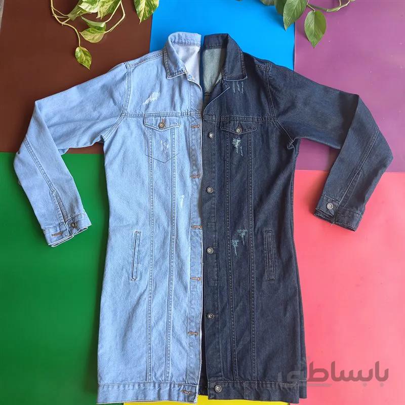 مانتو لی آبی یخی و آبی کثیف شور کد03