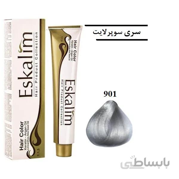 رنگ مو اسکالیم 901 سوپر لایت خوشه نقره ای