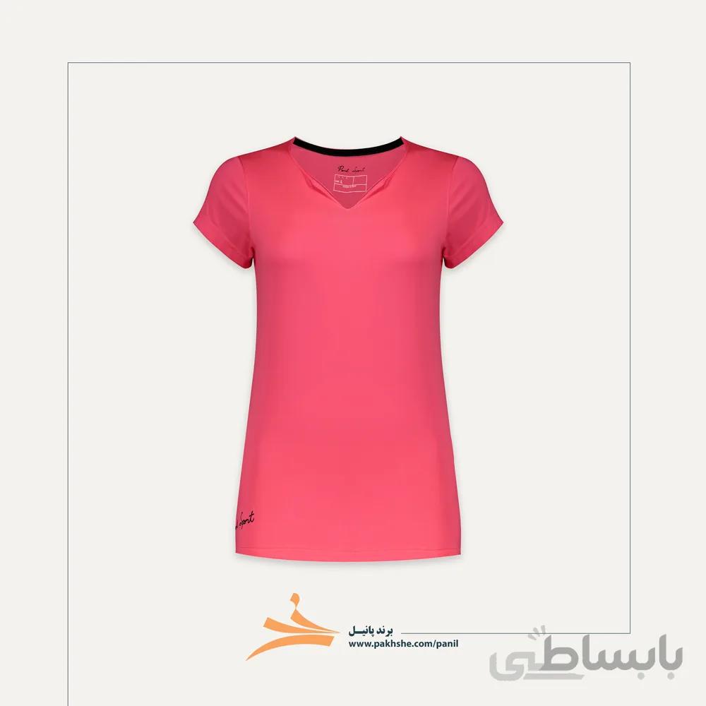 تیشرت فیلامنت آستین کوتاه یقه دلبری زنانه برند پانیل کد 169