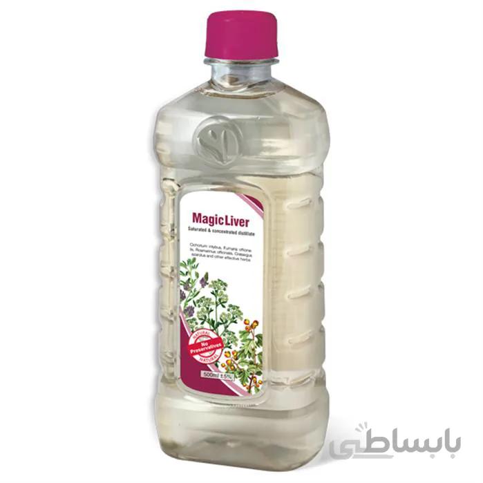 محلول گیاهی مجیک لیور حجم 500 میلی لیتر ا مناسب برای مشکلات کبدی