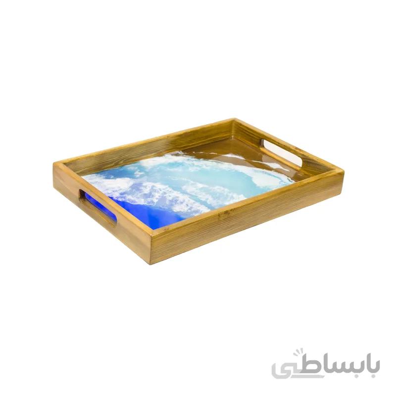 سینی چوبی – رزینی طرح دریا