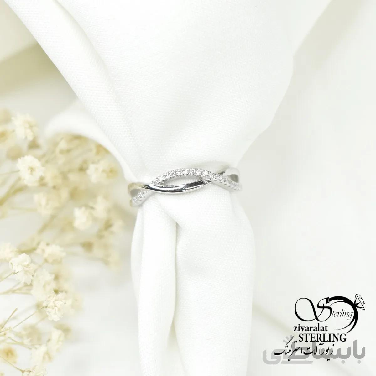 رینگ نقره زنانه کد 6093