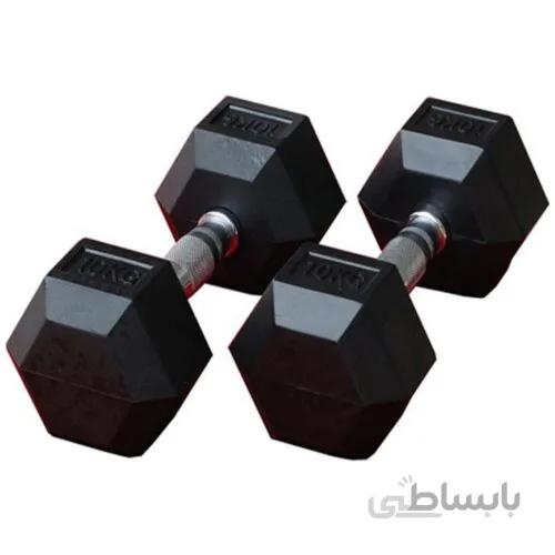 دمبل ۶ ضلعی 10 کیلویی ا hexagonal dumbbell 10 kg