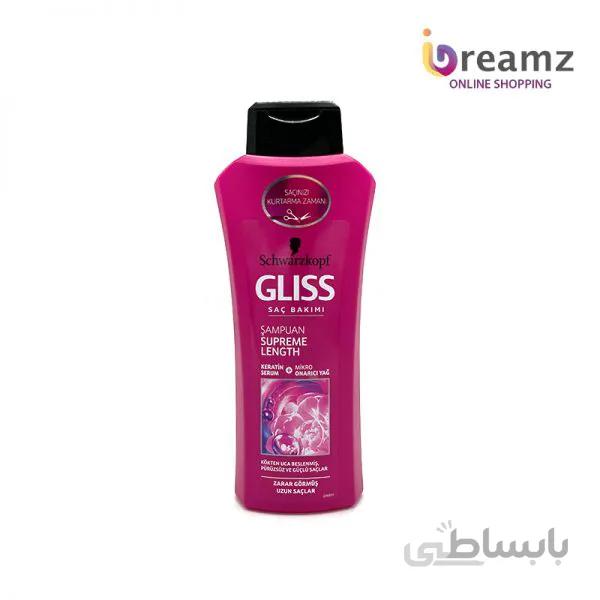 شامپو گلیس GLISS رنگ صورتی درخشان کننده مو حجم 550 میل