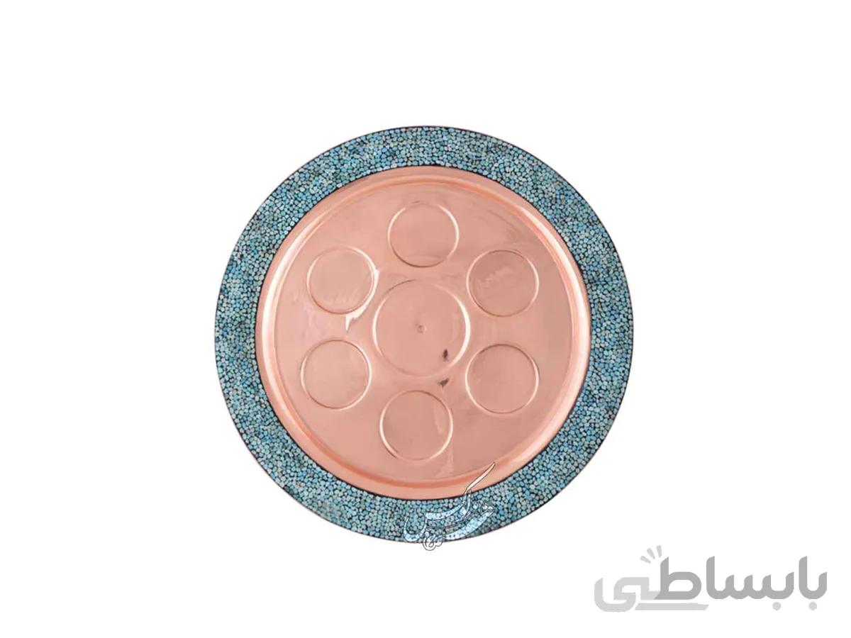 سینی فیروزه کوبی گرد کوچک