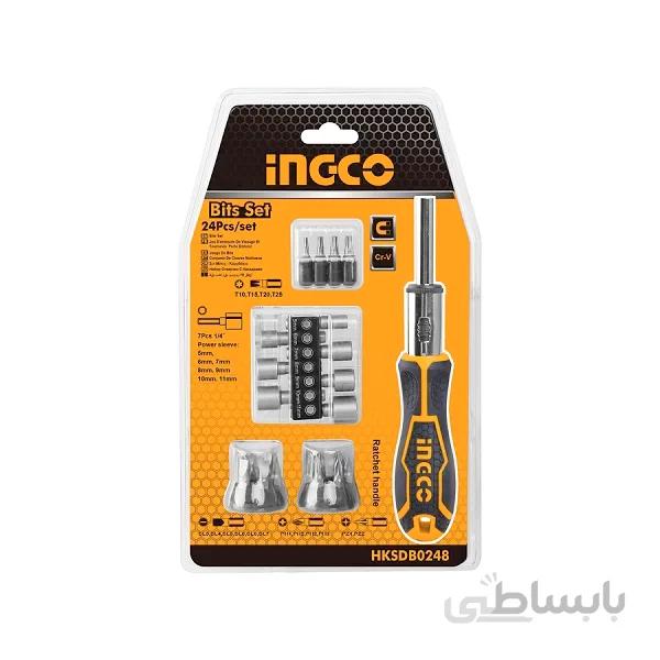 ست 24 عددی پيچ گوشتی جغجغه اینکو مدل HKSDB0248