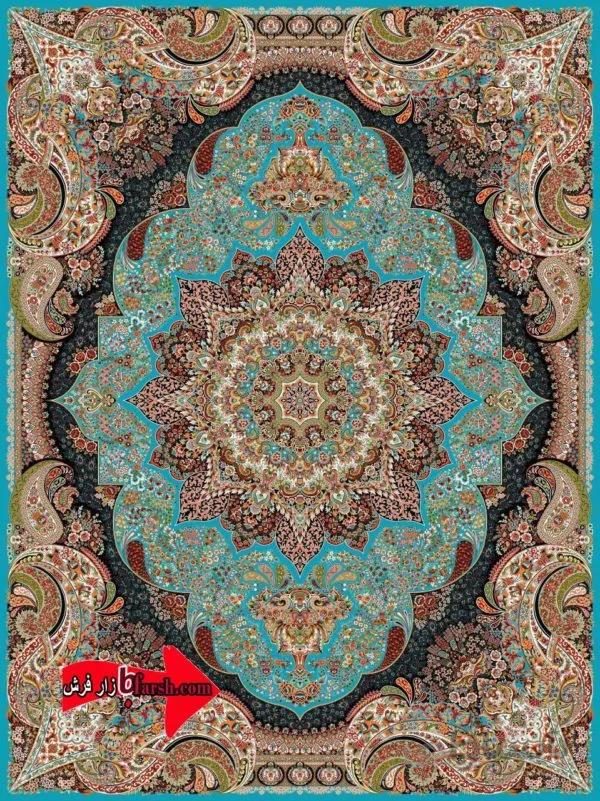 فرش کاشان 1050شانه طرح ساغر ابی