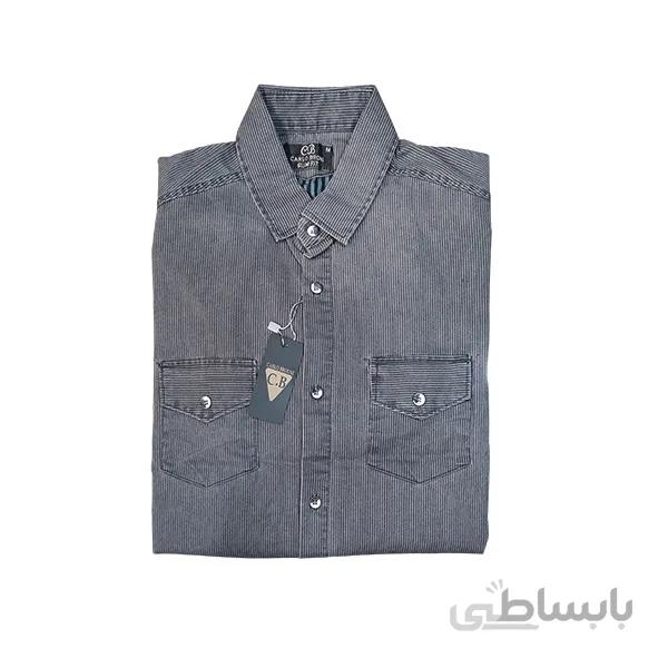 پیراهن کتان آستین کوتاه کارلر برونی Slim Fit