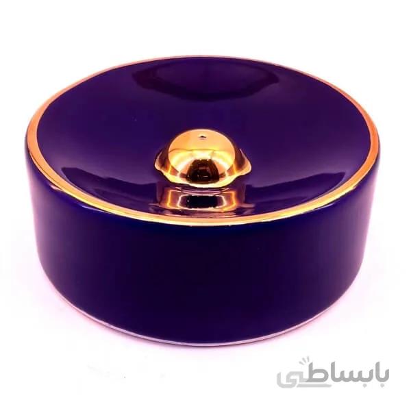 جاعودی سرامیکی لبه طلا سرمه ای