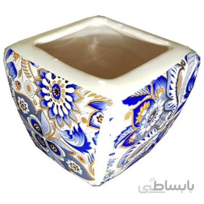 گلدان سرامیکی لازاپونی طرح گل بته کد44