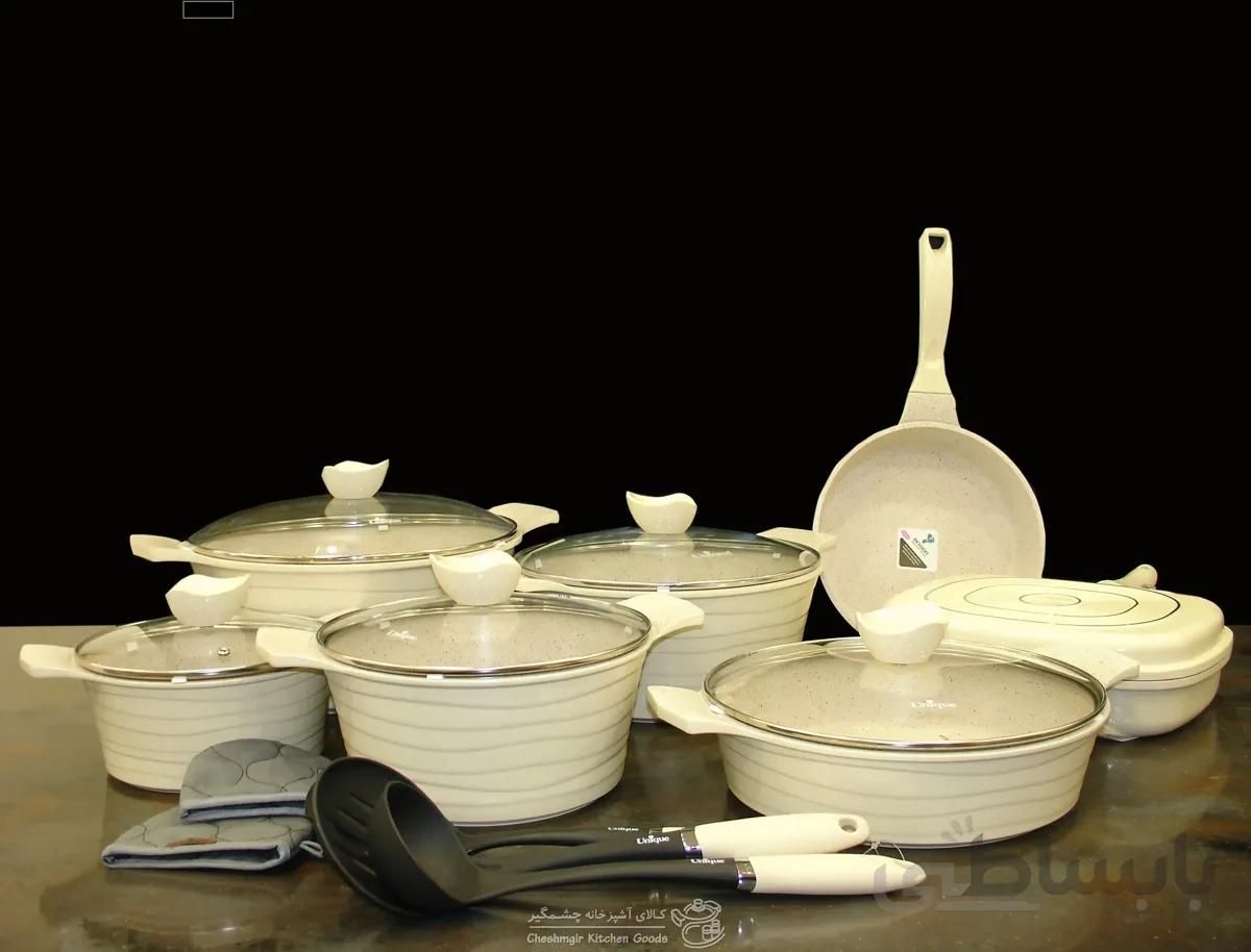 سرویس 16 پارچه کرم لاین یونیک مدل UN-7728