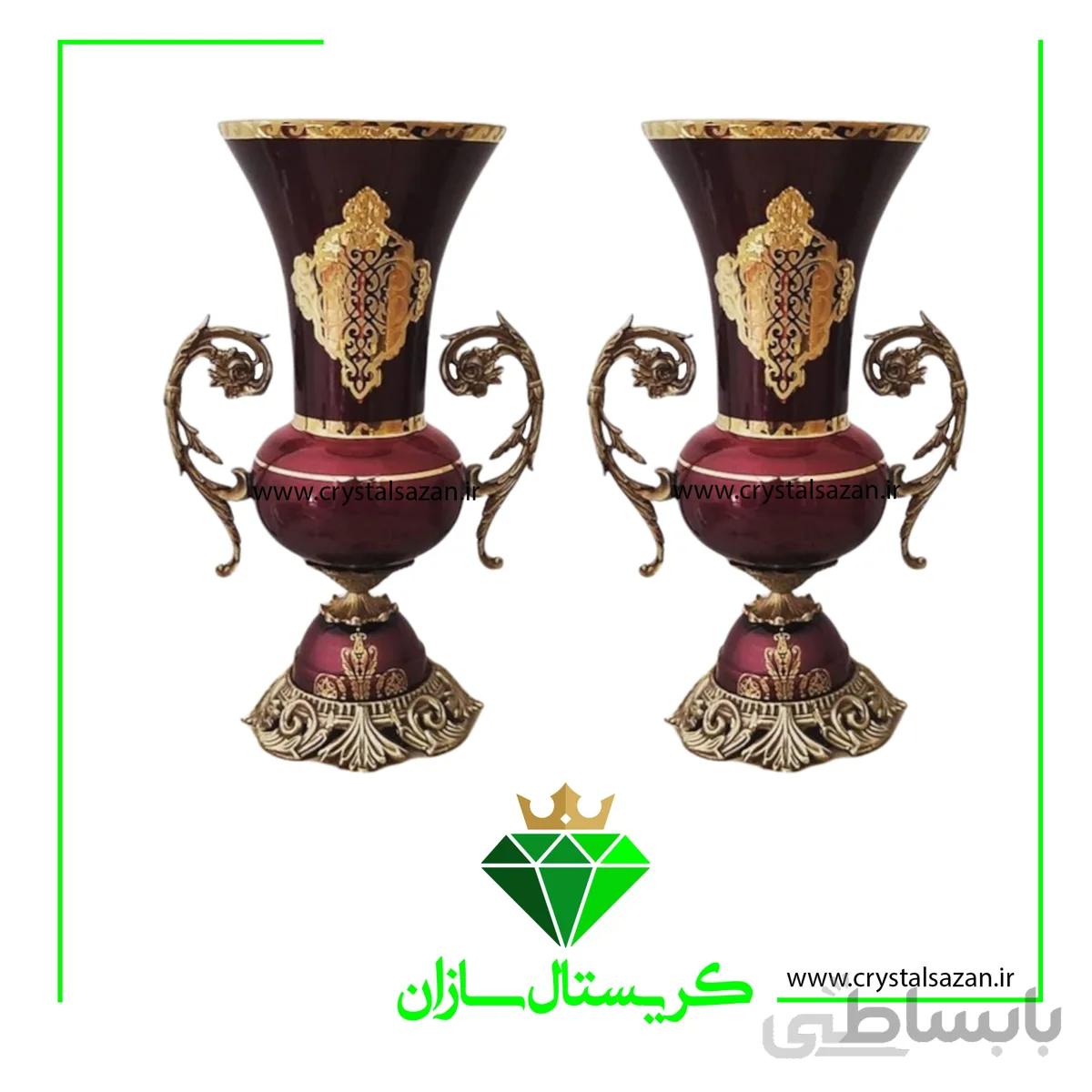گلدان کریستال جفتی کد G1312 کریستال سازان
