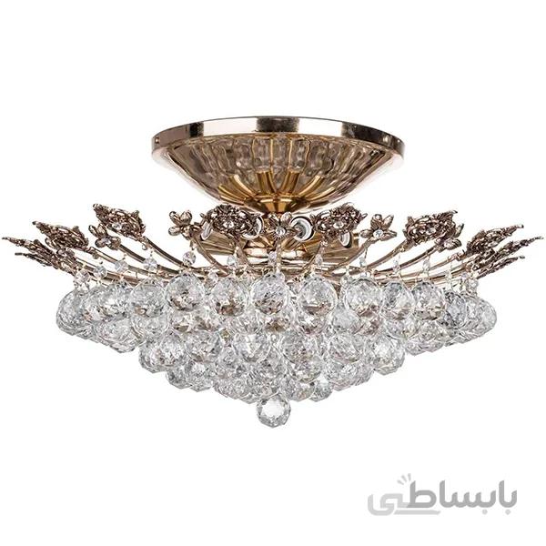 لوستر سقفی کریستالی گرد چشمه نور ۱۲ شعله کد H2631/70A آنتیک
