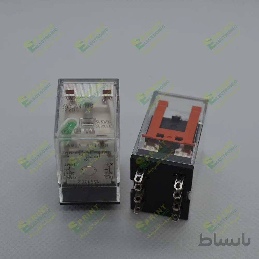 رله 12 ولت پایه راستا 8 پایه 5 آمپر Omron MY2N-GS-12VDC