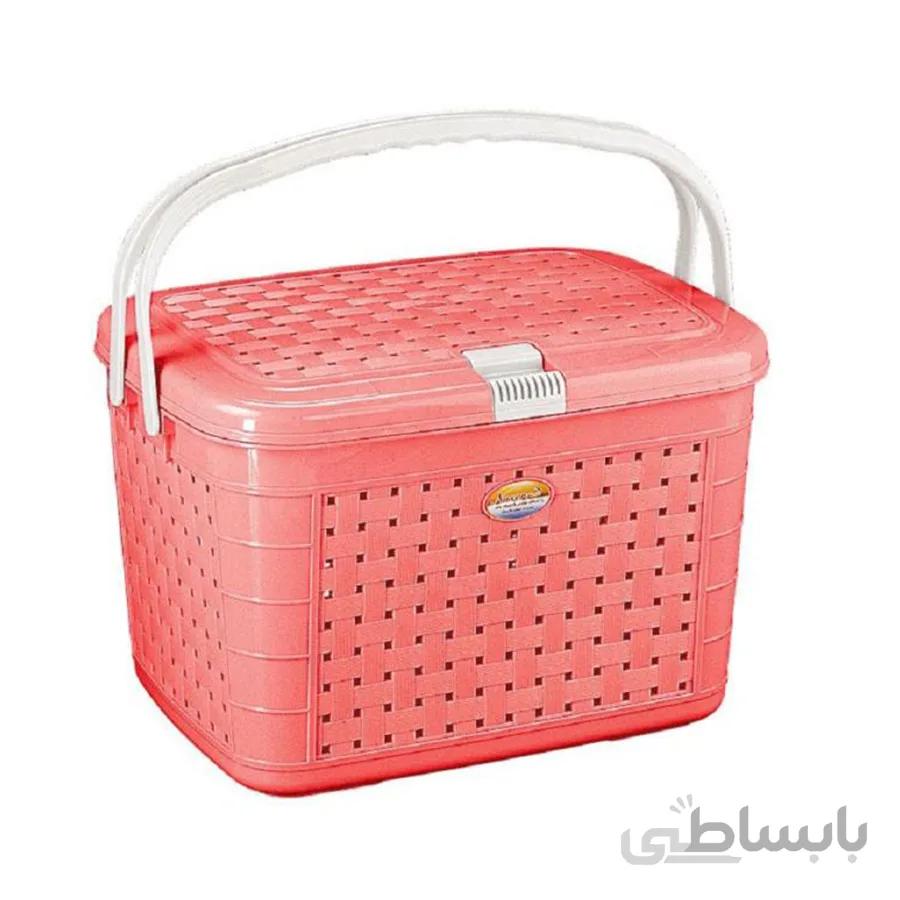 سبد پیک نیک ناصر پلاستیک مدل گلرنگ کوچک کد ۶۰۰۰