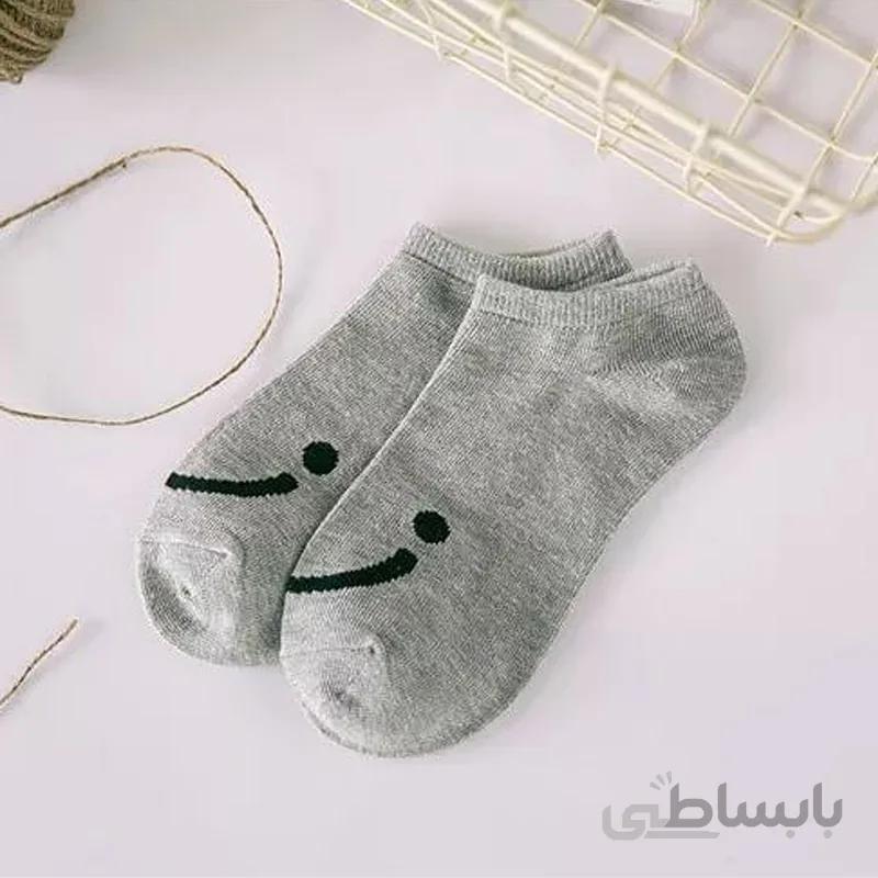 جوراب قوزکی زنانه طرح لبخند