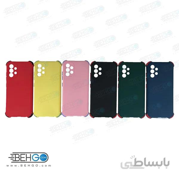 قاب سامسونگ A32 کاور مدل ژله ای دکمه رنگی محکم ضد ضربه با محافظ لنز دوربین گوشی A32 4g گارد محافظ قاب Camera Cover color key Case for Samsung A32 4G