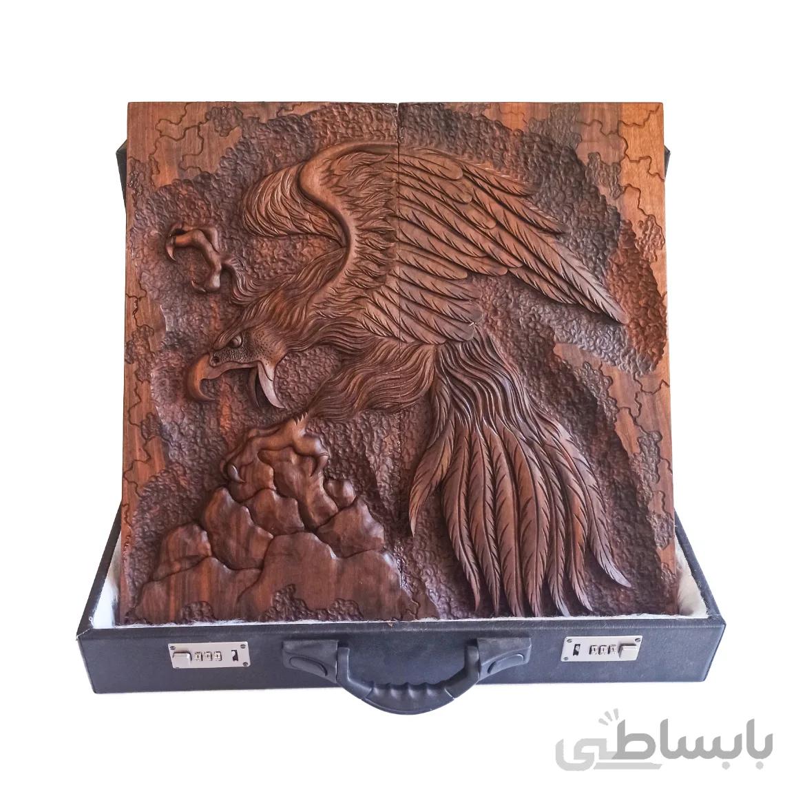 تخته نرد معرق منبت چوبی طرح عقاب کد ۱۰۲۲۴۳