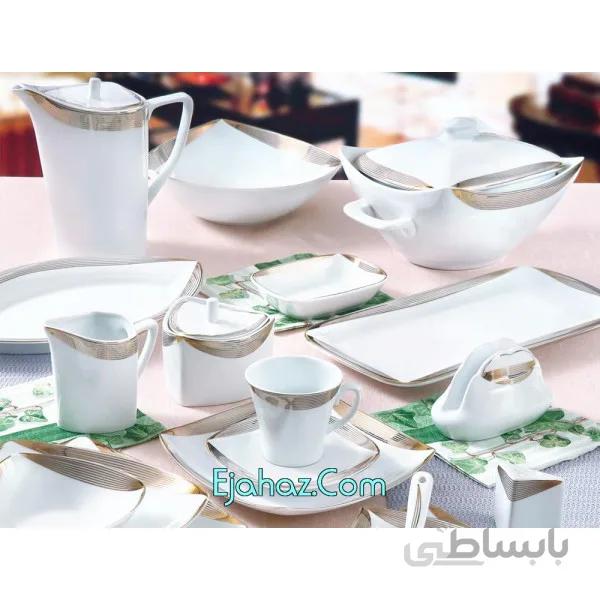 سرویس غذاخوری 6 نفره 30 پارچه چینی پردیس کاشان قالب پاریس ونوس _144B