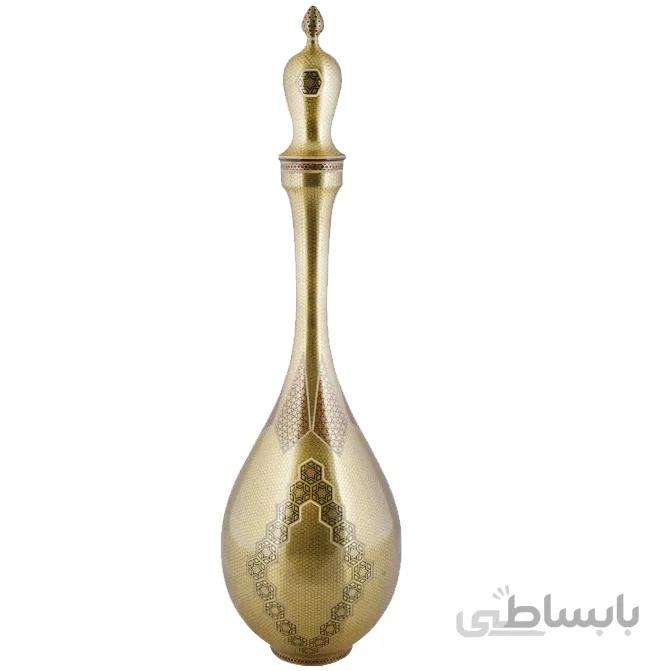 تنگ مسی خاتم کاری اثر آقاجانی ارتفاع 65 سانتی متر کدC-539