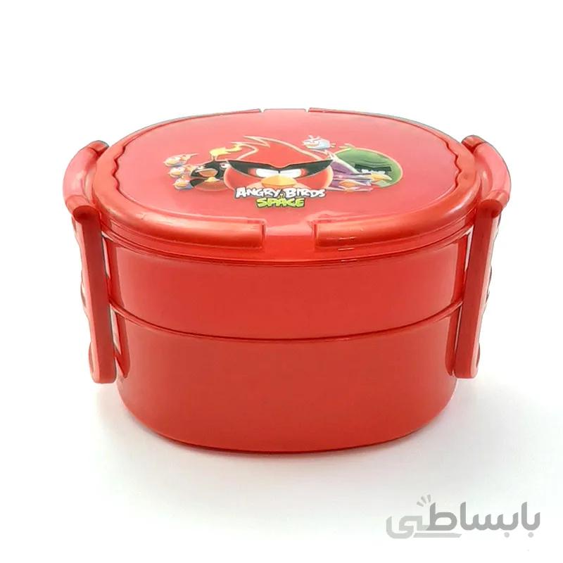 ظرف غذا مدرسه 2 طبقه پلاستیکی طرح Angry Birds
