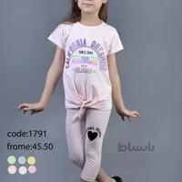 ست تیشرت و شلوارک بچه گانه دخترانه تابستانی کد 1791 - فروشگاه اینترنتی بچه شیک