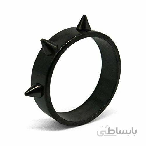 انگشتر رینگ اسپایک دار مشکی سایز 6 (16)