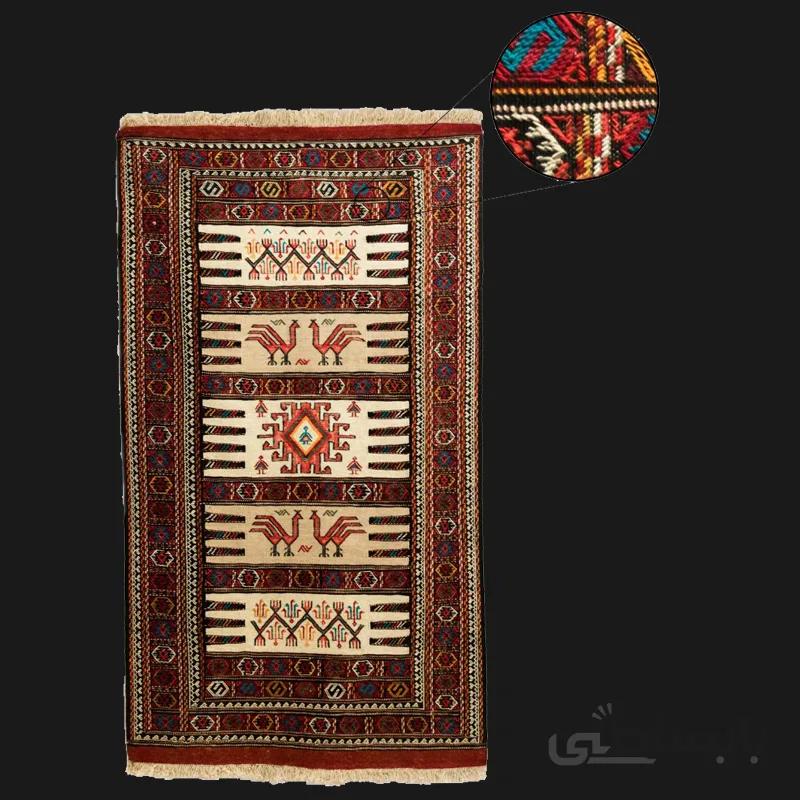 گلیم دست بافت سفره کردی طرح هندسی
