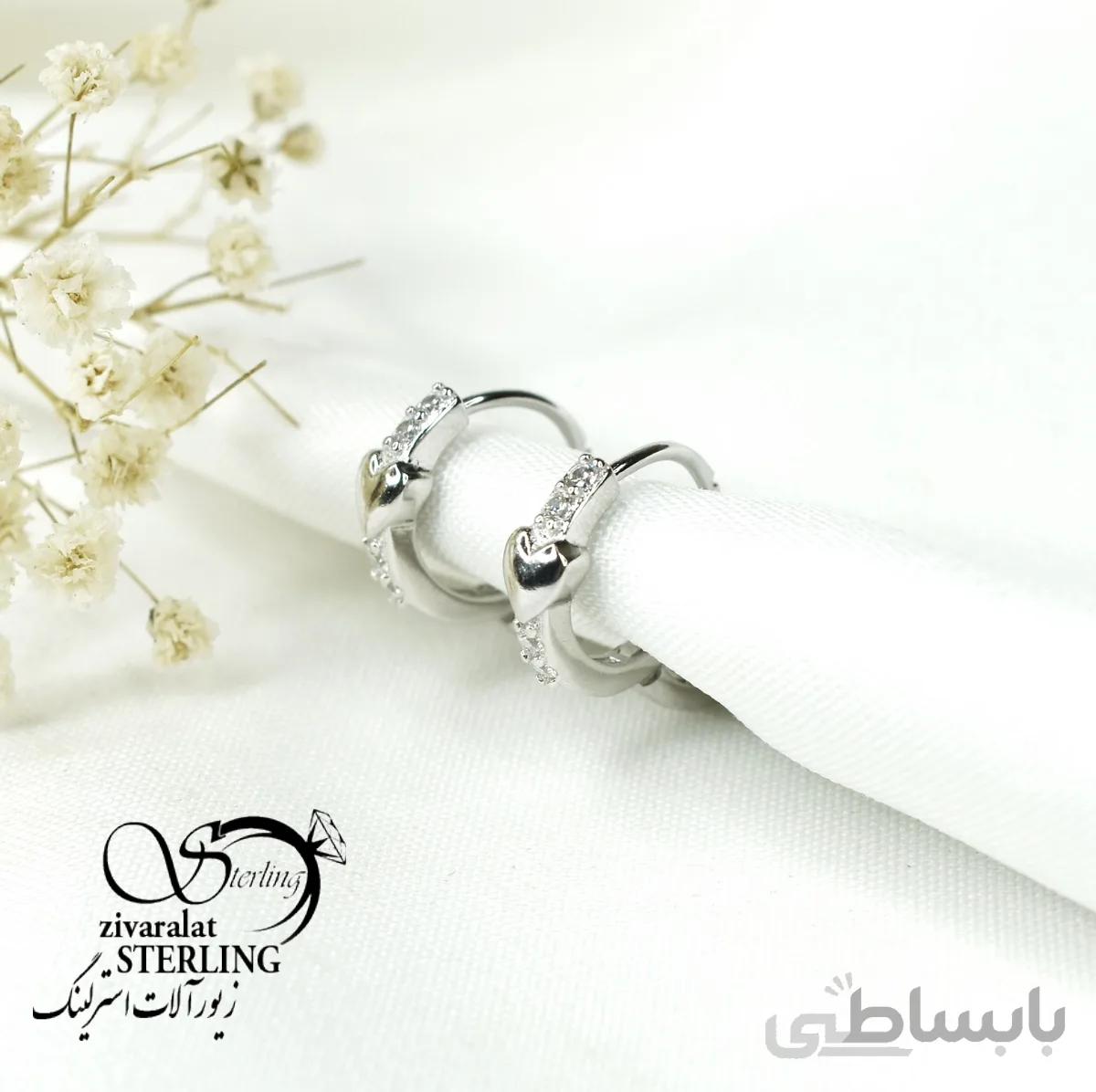 گوشواره حلقه ای نقره کد 6410