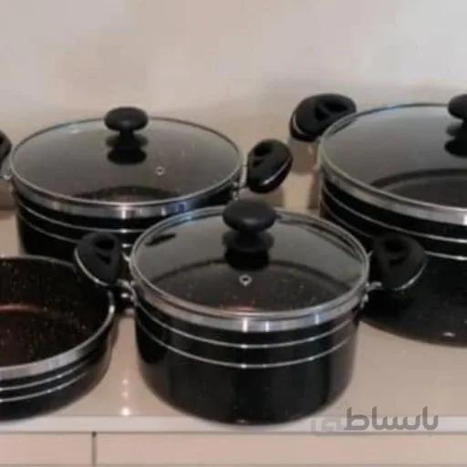 سرویس قابلمه گرانیتی 7 پارچه سرمه ای سهند