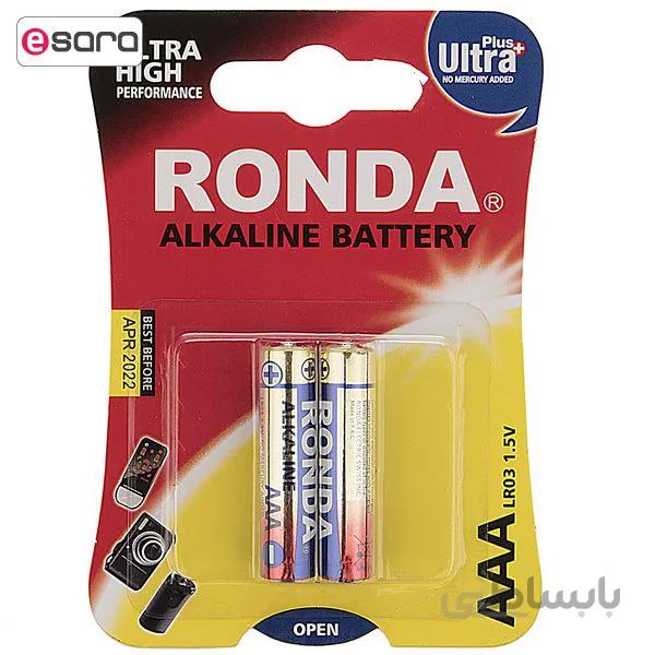 باتری نیم قلمی روندا مدل Ultra Plus Alkaline بسته 2 عددی ا Ronda Ultra Plus Alkaline AAA Battery Pack Of 2