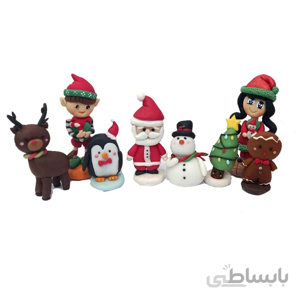 فیگور مجسمه گل چینی کریسمس مجموعه 8 عددی