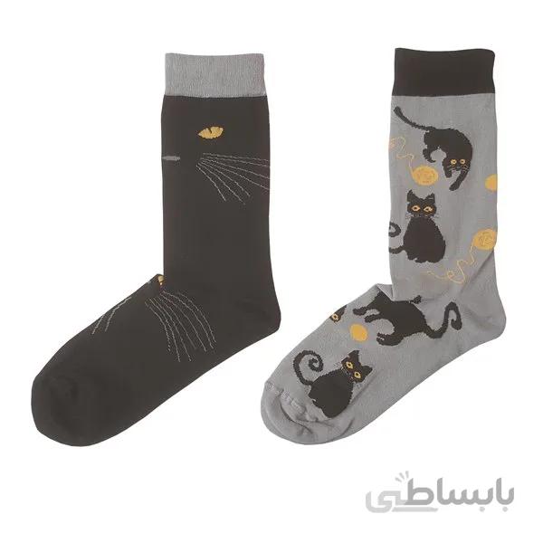 جوراب گربه ای جدید زنانه لنگه به لنگه فانتزی کد ph420