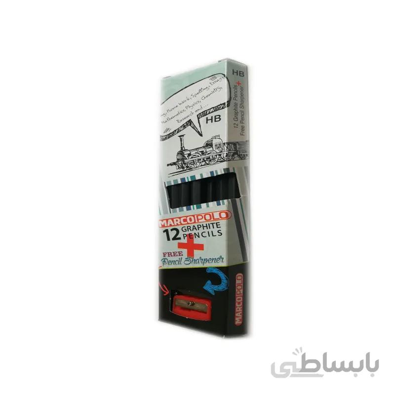 مداد مشکی مارکوپلو بسته 12 عددی مدل HB