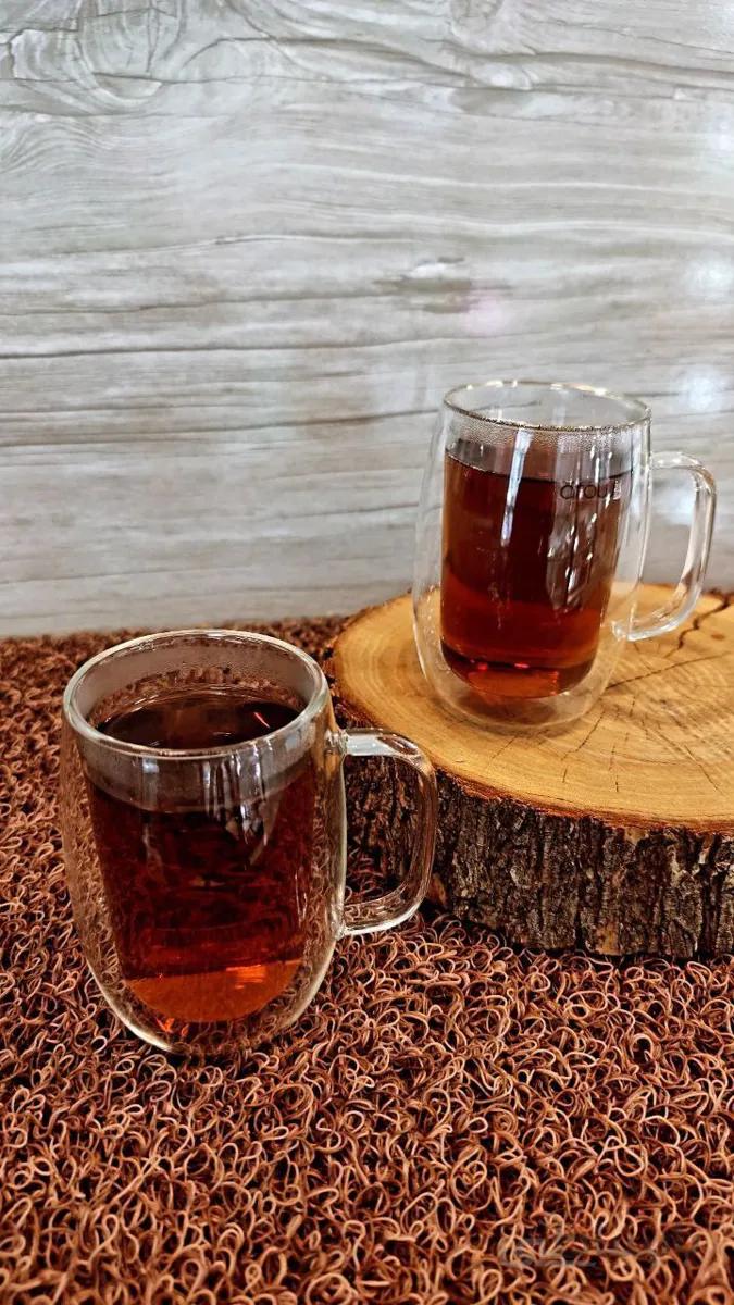 لیوان بلند دسته دار دوجداره ۲ تایی