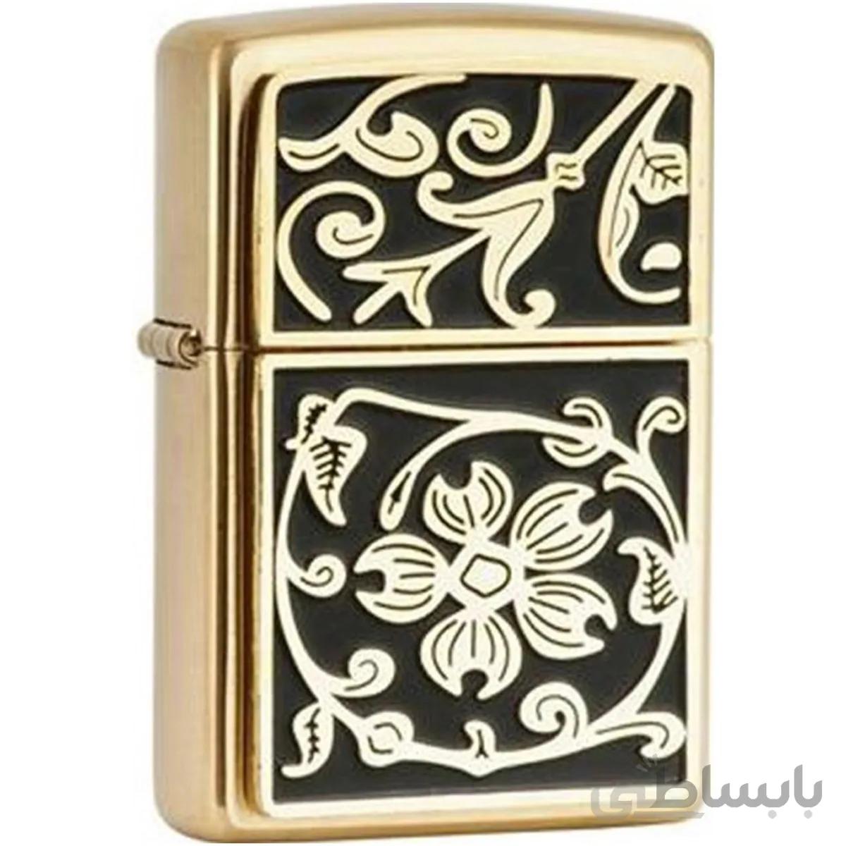 فندک زيپو مدل Gold Floral Flourish کد 20903 ا Zippo Gold Floral Flourish 20903 Lighter