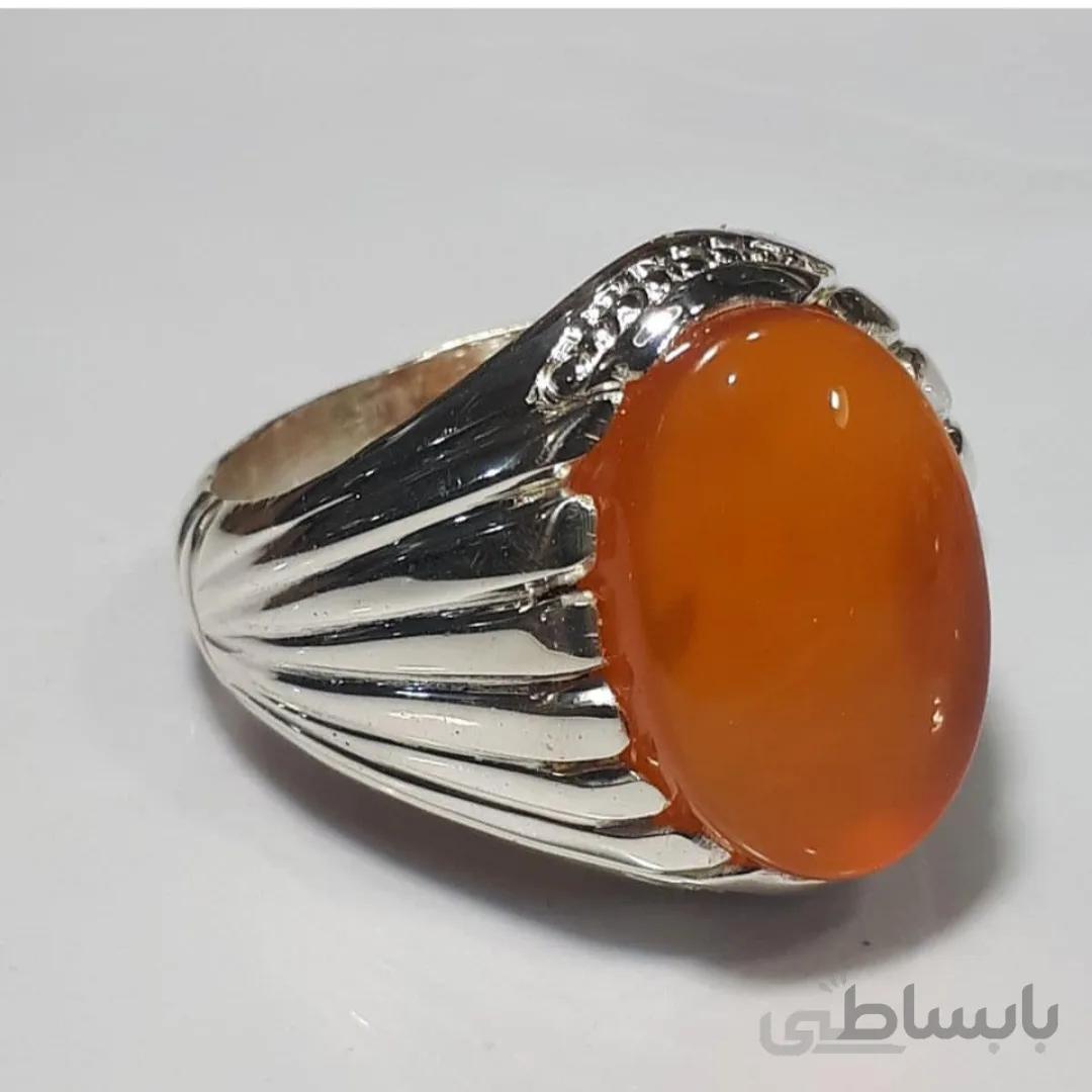 انگشتر مردانه نقره با نگین عقیق یمن کد ۱۰۱۱۸۳