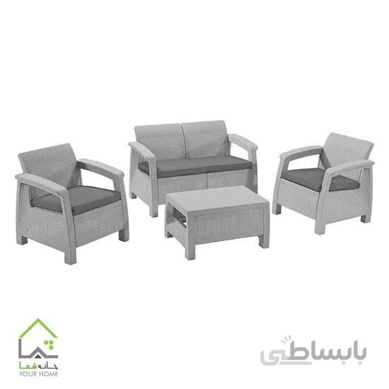میز و صندلی حصیری ست کامل (7نفره)