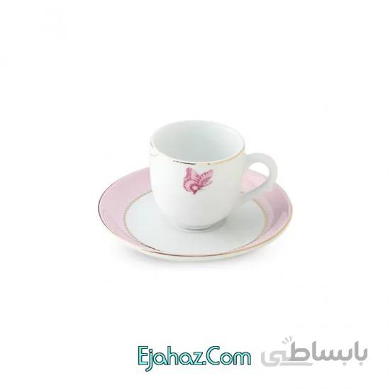 فنجان و نعلبکی قهوه خوری قهوه خوری سرویس چینی 12 پارچه قهوه خوری رزفلاور 6 نفره درجه: عالی